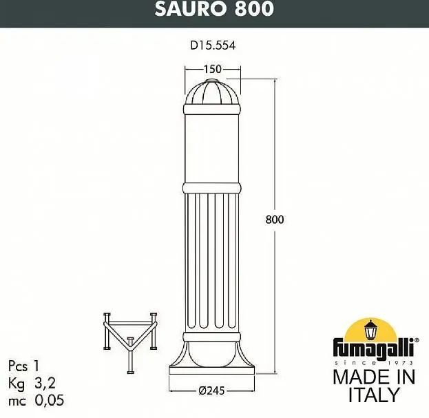 

Садовый светильник Fumagalli Sauro 800 FU_D15.554.000.VXF1R.FC1