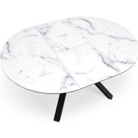 Кухонный стол Halmar Vertigo 130-180/130/76 (белый мрамор/черный)