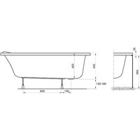 Ванна Kolo Mystery 150x95 L (с ножками и экраном)