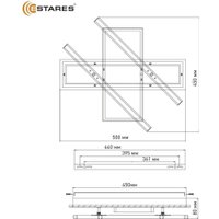 Припотолочная люстра Estares Palla 110W 3S-APP-500x460x80-BLACK/WHITE/CLEAR-220-IP20