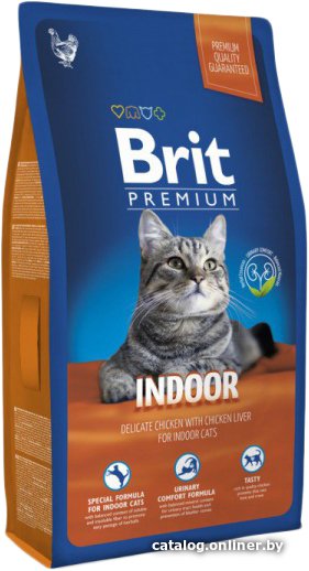 Сухой корм для кошек Brit Premium Cat Indoor с курицей 2 кг