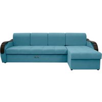 Угловой диван Сириус Лидер-6 с оттоманкой ППУ 300x165 (Eva 29 велюр голубой)