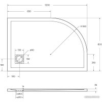 Душевой поддон BelBagno TRAY-MR-UNO-RH-120/80-550-35-W-R-CR 120x80