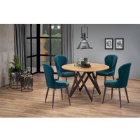 Кухонный стол Halmar Mozambik 120x120 (дуб золотой/черный)