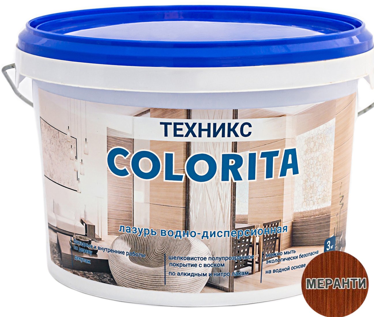 

Лазурь Техникс Colorita ВД-АК-1 3 кг (меранти)