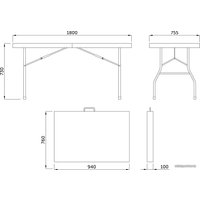 Стол AksHome 180x75.5x73 65905 (белый)