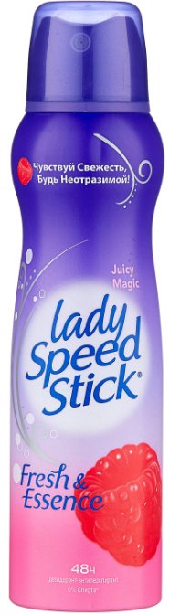 

Антиперспирант-спрей Lady Speed Stick Fresh and Essence Juicy Magic малина 150 мл
