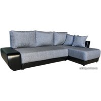 Угловой диван Асмана Олимп-1 левый (кватро 02/кожзам черный)