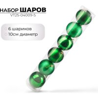Елочная игрушка Ausini VT25-04009-5 (зеленый, 6 шт)