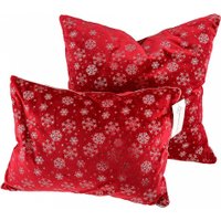 Декоративная подушка Домашняя Мода Новогодний принт (50х35, бордо)