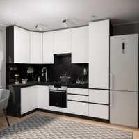 Готовая кухня ВерсоМебель Эко Премиум 1.2x2.7 левая (белый фасадный/ст. тунис)