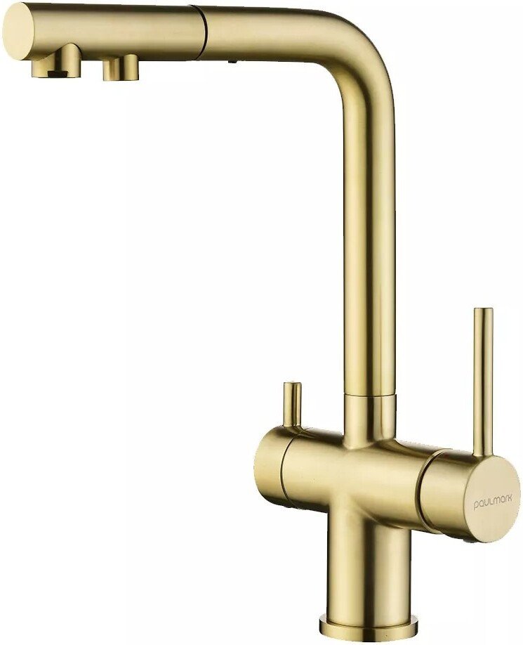 Смеситель Paulmark Serpentine Se213222-LG (светлое золото)