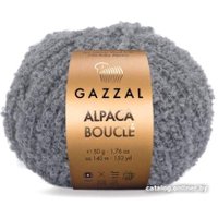 Пряжа для вязания Gazzal Alpaca Boucle 129 50 г 140 м (темно-серый)