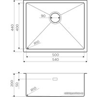 Кухонная мойка Omoikiri Taki 54-U/IF-GM 4973107 (вороненая сталь)