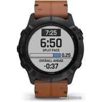 Умные часы Garmin Fenix 6X Sapphire (черный DLC/каштановый)