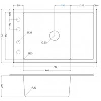 Кухонная мойка Emar EMQ-1780.Q (морион)