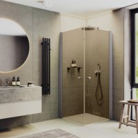 Душевой уголок MaybahGlass MGY-1297-5 (бронзовое стекло/хром матовый)