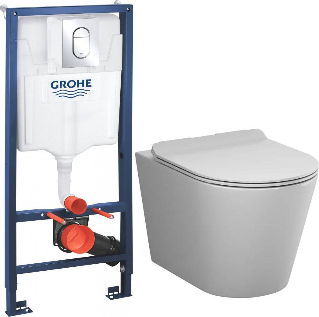 Унитаз подвесной AM.PM Sunny Flashclean C85C1701SC + GROHE Rapid SL 39504000