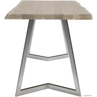 Кухонный стол Buro7 Уиллис 150 (с обзолом, дуб беленый/серебро)