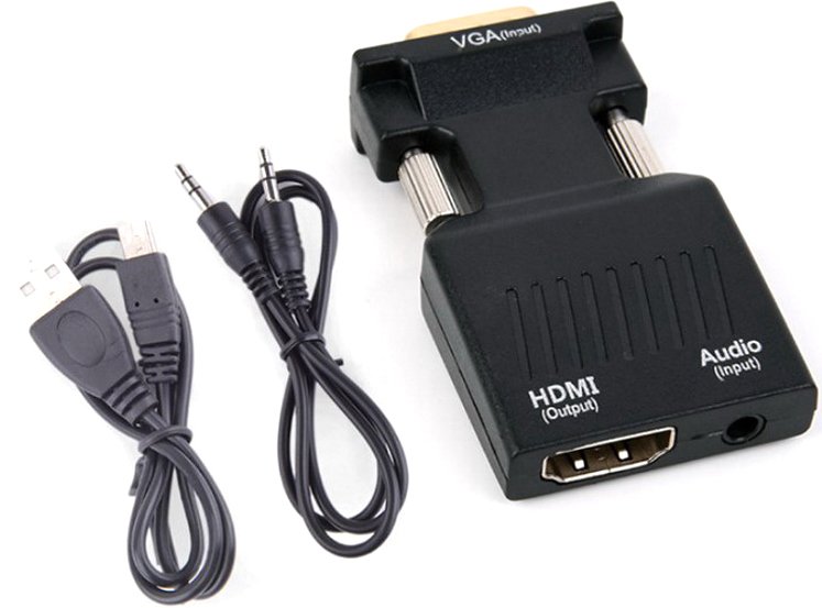 

Адаптер USBTOP VGA - HDMI - jack 3.5 мм Pro Mini (черный)