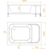 Душевой поддон RGW BC/L 80x120