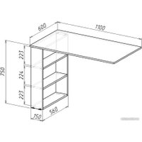 Офисный стол MFMaster Рикс-25 МСТ-ССР-25-ДС-16 (дуб сонома)