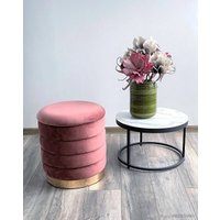 Пуфик M-City Фред 461MC04437 (велюр розовый/золото)