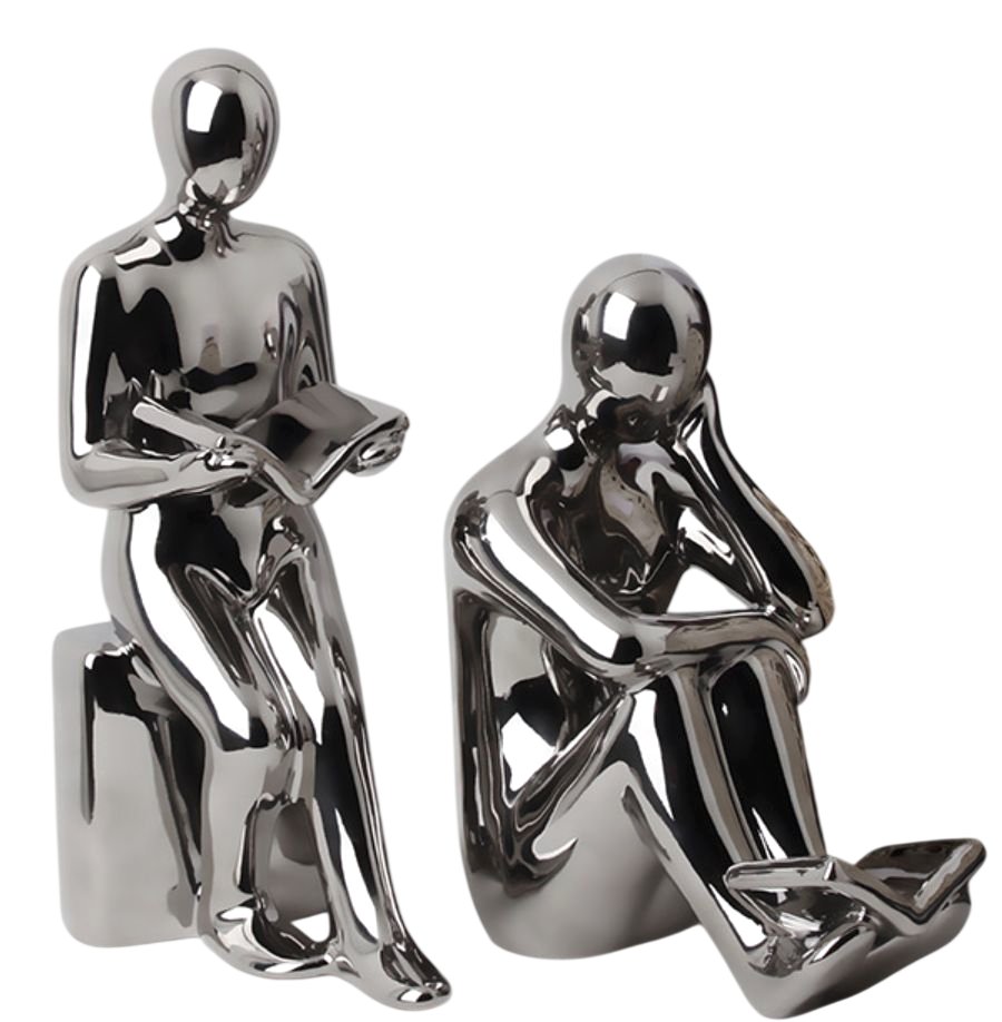 

Ограничитель для книг Merry Bear Home Decor Читающая пара 50003457 (серебристый)