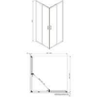 Душевой уголок Adema Glass Line Vierkant-100 (прозрачное стекло)