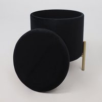 Пуфик AksHome Boot (черный велюр/золото)