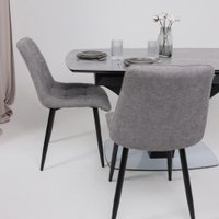 Кухонный стол Аврора Нотр Дам Moderne 140-180x850 (камень серый Greys Grey/черный матовый)