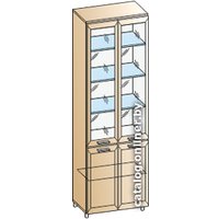 Шкаф-витрина Лером Мелисса ШК-2836 (снежный ясень)