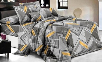 2-спальный комплект постельного белья с евро простыней Бояртекс № 7083-10 S/P 2сп с европростыней (креп-жатка)