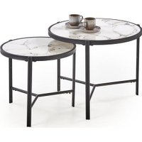 Журнальный столик Halmar Fatima (белый мрамор/черный)