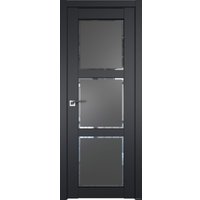 Межкомнатная дверь ProfilDoors 2.13U L 50x200 (черный матовый, стекло square графит)