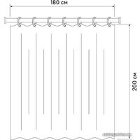 Шторка-занавеска для ванны IDDIS P04PE18i11 (темно-зеленый)