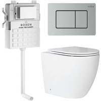 Унитаз приставной Roxen Antares в комплекте с инсталляцией Roxen Attach 5 в 1 968412 (кнопка: сатин)