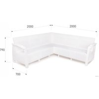 Садовый диван Альтернатива Ротанг-плюс М8347 (белый)