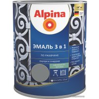 Эмаль Alpina По ржавчине 3 в 1 RAL9023 0.75 л (шелковисто-матовый серебристый)