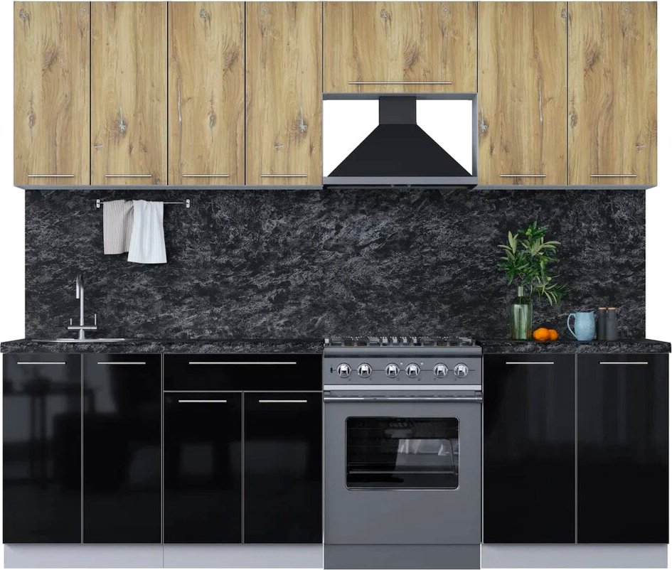 

Кухонный модуль Интерлиния Мила Пластик 2.5 А (дуб эпоксид/черный/кастилло темный)