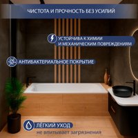 Ванна Lauter Brio 160 21S1600 + сифон 21Y31000 (с ножками, с шумоизоляцией)
