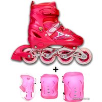 Роликовые коньки Relmax P01-Set Pink/White (р. 31-34, розовый)
