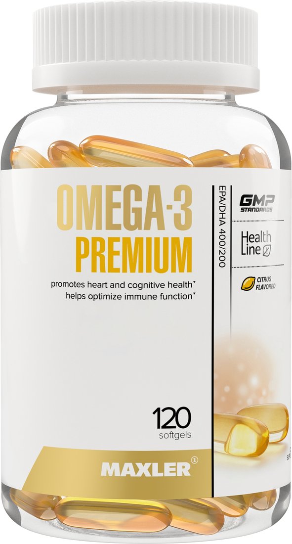 

БАД Maxler Omega-3 Premium EPA/DHA 400/200 (120 капсул, цитрус)