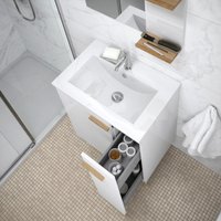  Lauter Комплект мебели для ванной Adri тумба, столешница, раковина (59 см, белый глянец)