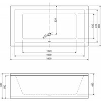 Ванна Cezares PLANE-180-90-SET-6 (с 2 экранами, с каркасом)