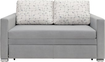 Диван Krones Афродита 195x120 (велюр/жаккард серый/рисунок молочно-серый)