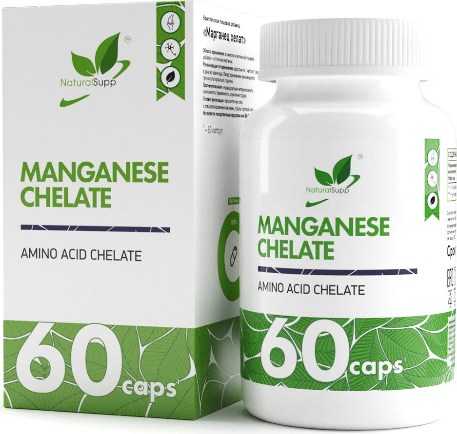 

Витамины, минералы NaturalSupp Марганец хелат (Manganese chelate), 60 капсул