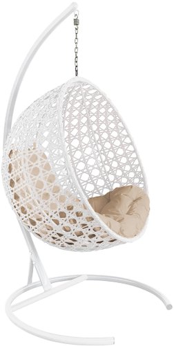 M-Group Круг Люкс 11060101 (белый ротанг/бежевая подушка)