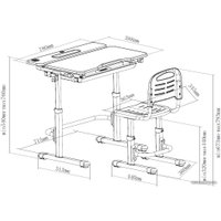 Парта Cubby Botero (с лампой и подставкой, голубой)