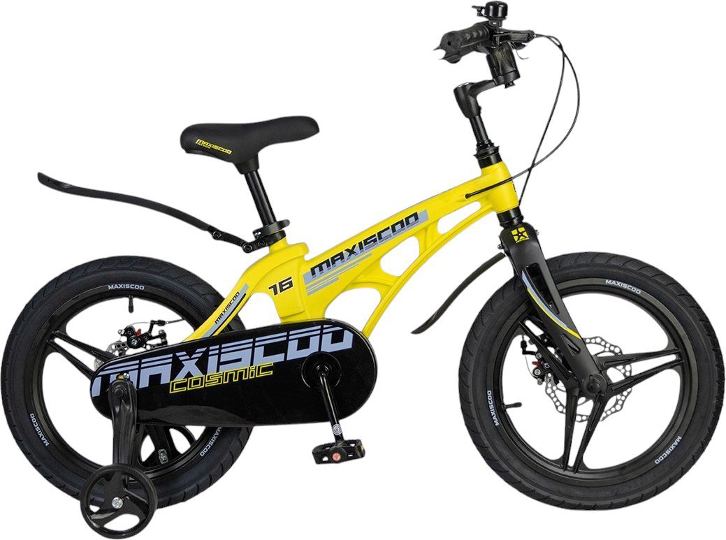 

Детский велосипед Maxiscoo Cosmic Deluxe 16 2025 MSC-C1641D (желтый матовый, разобранный)